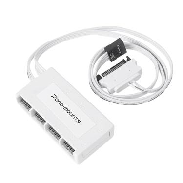 Imagem de Hub USB interno, placa mãe magnética, divisor de 9 pinos, conector de 1 a 4 portas com cabo de alimentação SATA para refrigerador de líquidos, capa de PC e mais branco