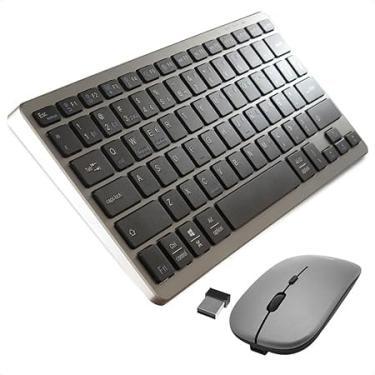 Imagem de Teclado e mouse Sem Fio Bluetooth Recarregável Wireless Padrão ABNT2 T, para notebook, para ipad, para Tablet, para escritório