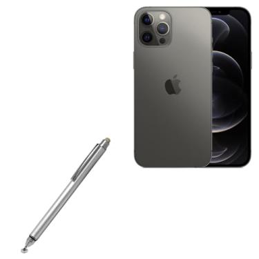 Imagem de Caneta Stylus para Apple iPhone 12 Pro Max (Caneta Stylus da BoxWave) – Caneta Stylus capacitiva DualTip ponta de disco capacitiva Stylus Pen para Apple iPhone 12 Pro Max – Prata metálica
