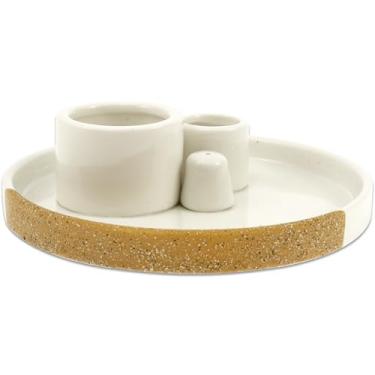 Imagem de ZFLYCANP Suporte de queimador de incenso de cerâmica, suporte decorativo Palo Santo, suporte multifuncional de sálvia para sala de ioga, escritório em casa