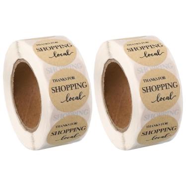 Imagem de PATIKIL 1000 peças de adesivos A22 Thanks for Shopping, etiquetas de papel kraft de 2,5 cm rolo adesivo de agradecimento do cliente em branco para embalagem de produtos assados selos de envelope de
