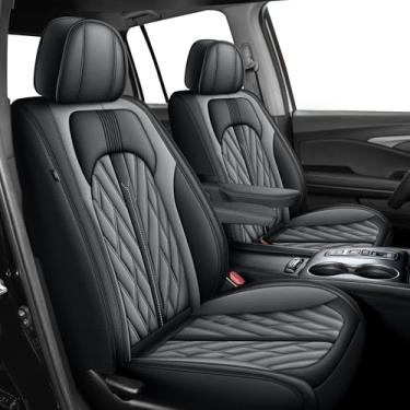 Imagem de Capas de assento adequadas para Honda Ridgeline 2006-2024 2025: Capas de assento de carro de caminhão de cabine de tripulação conjunto completo de couro sintético - Assentos dianteiros compatíveis com