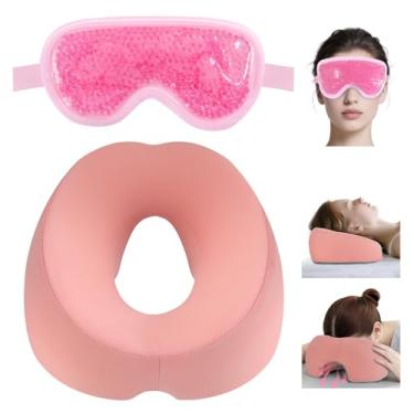 Imagem de Travesseiro virado para baixo, massagem para cama, almofada de espuma viscoelástica respirável para baixo após cirurgia ocular com máscara ocular de gel para recuperação, sono relaxante, massagem
