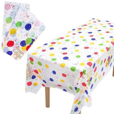 Imagem de Toalha de mesa de plástico Jepeux 2 Embalagem de Feliz Aniversário 137