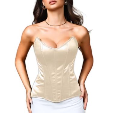 Imagem de EHSUYAB Espartilho sexy com cadarço para mulheres, champanhe, casual, 5GG