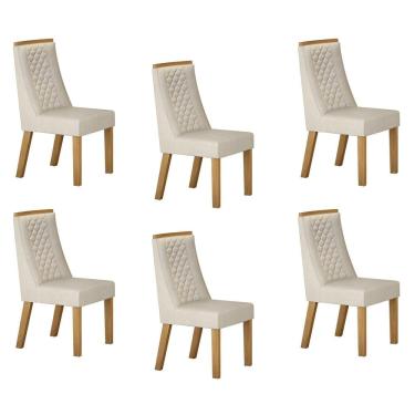 Imagem de Conjunto 6 Cadeiras para Sala de Jantar Dora Palha