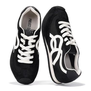 Imagem de Project Cloud Tênis feminino Barefoot Shoes – Tênis feminino com cadarço de espuma viscoelástica – leve e antiderrapante – Tênis feminino moderno para o dia todo 2025 (baixo), Preto, 36