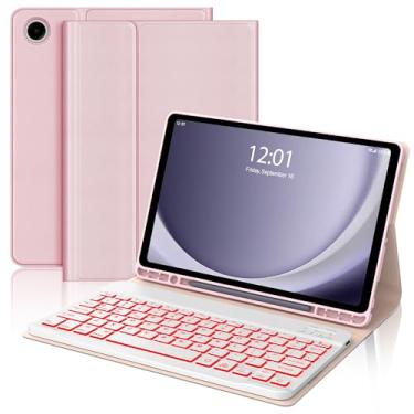 Imagem de for Samsung Galaxy Tab A9 Plus 11 Inch 2023 Keyboard Case with Backlit Key Board for Samsung Tablet Keyboard A9+ 11'' Protector Case Folio with Pen Slot, Wireless Keypad with 7-Colors Backlight, Pink