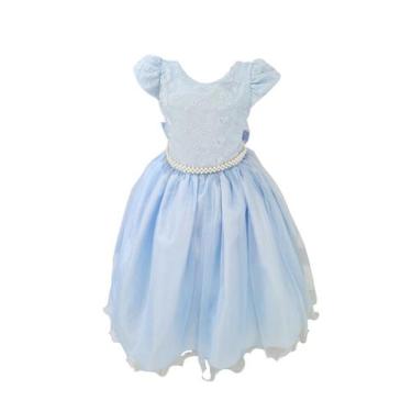 Imagem de Vestido Infantil Azul Claro Glitter Festa Aniversário Top - JL Kids, 1