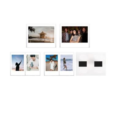 Imagem de HIYQIN Molduras magnéticas de acrílico para filme Instax Wide/Mini de 3 polegadas para 1 peça de filme largo/2 peças mini imagens ímã de geladeira - versão horizontal (pacote de 5)