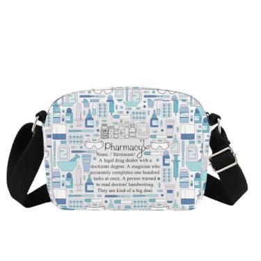 Imagem de MBMSO Bolsa transversal para técnico de farmácia, presente RX farmacêutico, presentes de agradecimento de farmacêuticos para trabalhadores médicos, bolsa tecnológica, Pharmacy Hb-cb, Bolsa tiracolo