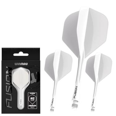 Imagem de Winmau Fusion Solid White Short Intergrated Dart Flight and Shaft System - 1 conjunto por pacote (3 voos e eixos no total)