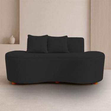 Imagem de Sofá Orgânico 2 Lugares Curvo Feijão Design Escultural Bouclé Premium 