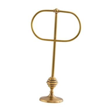 Imagem de IEUDNS Suporte para toalhas de mão, elegante, criativo, retrô, de metal, autônomo, latão, para armário, penteadeira, decoração de casa