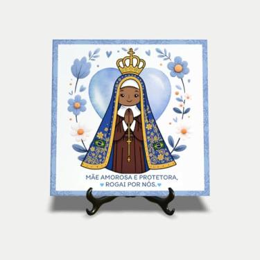Imagem de Quadro em azulejo fé Nossa Senhora Aparecida mãe amorosa 25EI