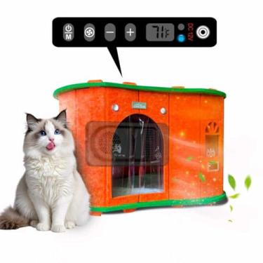 Imagem de Quarto com ar condicionado para animais de estimação, casa para animais de estimação com função de aquecimento e resfriamento, forte, fácil de montar, com modos de refrigeração, aquecimento