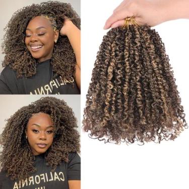 Imagem de Cabelo trançado de crochê COOKOO Boho Yanky Twist 20 cm 8 unidades