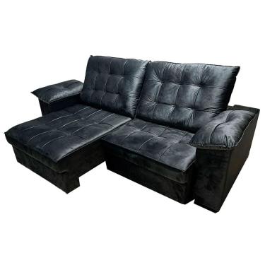 Imagem de Sofá Retrátil e Reclinável 3 Lugares Magazin Nevada Cinza, 230 cm