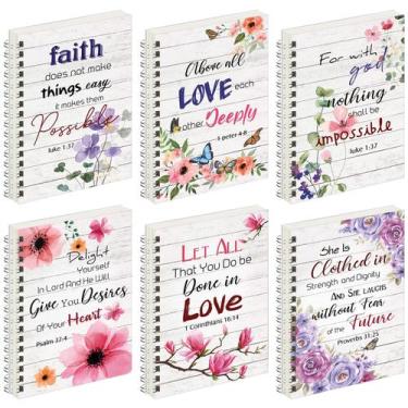Imagem de Caderno Qeeenar 6 peças Spiral Christian Journals 14x21 cm