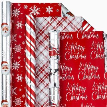 Imagem de Papel de embrulho de Natal Homeral 3 rolos 43x305 cm reversível