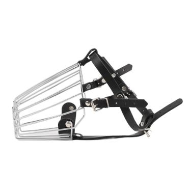 Imagem de AYNEFY Produtos de Treinamento para Cães Focinho Máscara de Cesto de Cesto de Couro Tira Respirável Evite Focinho Ajustável para Cão Cão de de de Tamanho Grande de Cachorro