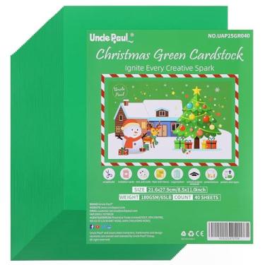 Imagem de Cartolina verde de Natal com 40 folhas – 21 x 28 cm, capa dupla face, papel para impressora de 29,5 kg, perfeito para álbuns, artesanato, cartões de visita 180 g/m² UAP25GR040