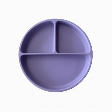 Imagem de Prato Silicone Bebê  Prato com Divisória Infantil  Prato Antiderrapant