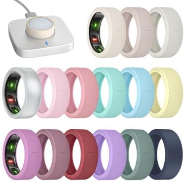 Imagem de BandRain Pacote com 15 capas de anel ultrafinas compatíveis com Oura Ring Gen 4/3, acessórios protetores de silicone antiarranhões para mulheres e homens