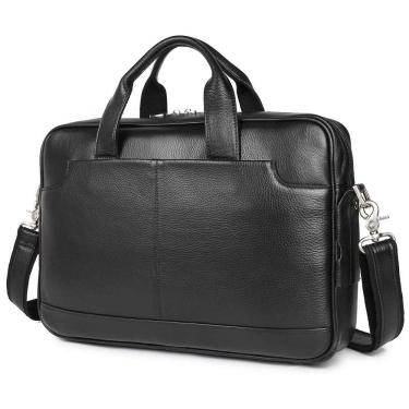 Imagem de Augus Bolsa, Pasta de Couro de Flor Integral para Laptop Impermeável