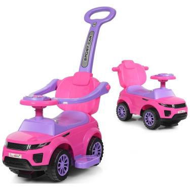Imagem de Carrinho de Passeio Infantil com Alça de Proteção Removível e Luzes Sonoras para Crianças de 1 a 3 Anos, HONEY JOY, Rosa