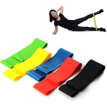 Imagem de Kit 5 Faixa Elástica Faixas de Resistência Super Mini Band Para Treino Exercícios Extensor Academia Yoga Pilates Fitness Crossfit