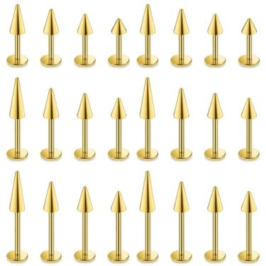 Imagem de Xnsjeyy 20G 18G 16G Joia de mordida de cobra spike brincos de costas planas brincos de nariz aço cirúrgico tragus para frente hélice concha cartilagem lóbulo brinco medusa labret monroe piercing de