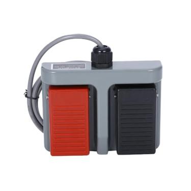 Imagem de 1 peça interruptor de pedal duplo momentâneo MDFS-65 interruptor de controle de pedal com fio 3A/220VAC (fio de 2 m)