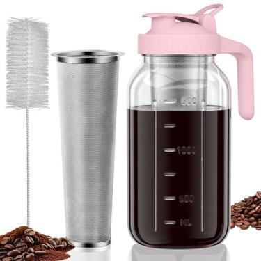 Imagem de Frasco de cafeteira Cold Brew JunvPic 1.9L com filtro de aço inoxidáve