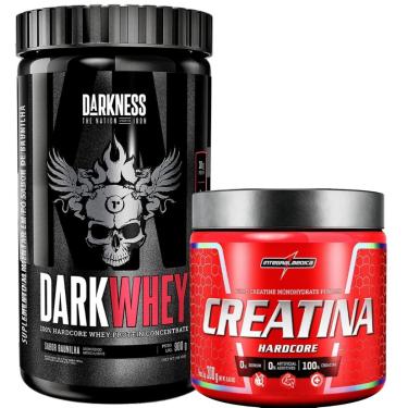 Imagem de Kit Dark Whey Sabor Baunilha 900g + Creatina Hardcote Integralmedica 300g