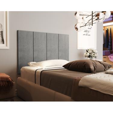 Imagem de Painel Cama Box Solene 0,90 Tecido Suede cor Cinza - Comprar Moveis Em Casa