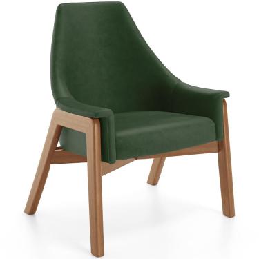 Imagem de Poltrona Decorativa Para Sala de Estar Sakura L02 Couríssimo Verde Musgo - Lyam Decor