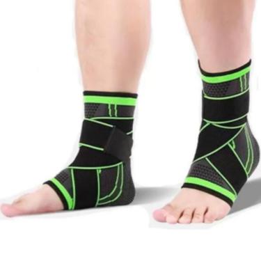 Imagem de Kit Par Tornozeleira DK Ortopédica Ajustável com Suporte Elástico Cinta de Compressão