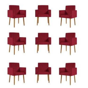 Imagem de Kit 09 Cadeiras Poltronas Decorativa - Escritório - Recepção Cor:marsala