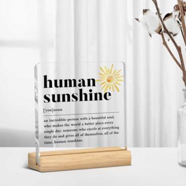 Imagem de Sunshine Gifts Placa acrílica inspiradora para escritório, suprimentos, presentes de luz do sol, decoração de mesa, presentes motivacionais para professor, colega de trabalho, acessórios de cubículos