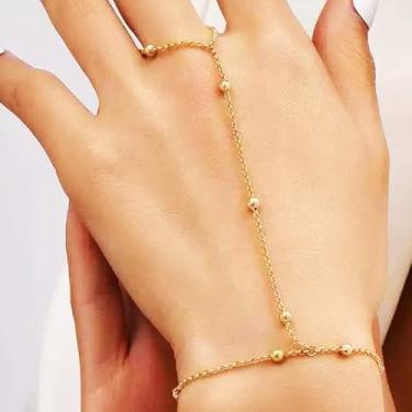 Imagem de Pulseira de elos banhados a ouro 14 K, joias modernas para mulheres, One Size, Latão, Sem Pedra Preciosa