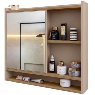 Imagem de Armario de Banheiro com Espelho, Aéreo com Porta, Nichos E Prateleira Compacto E Funcional para Parede(AQUA FENDI HANOVER)