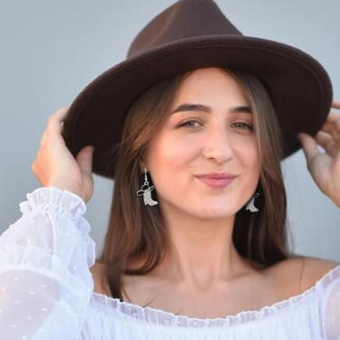 Imagem de Brincos femininos ocidentais prateados simétricos cowgirl strass brilhante cowboy esmalte chapéu boêmio rodeio bota brincos pendurados, chapéu preto