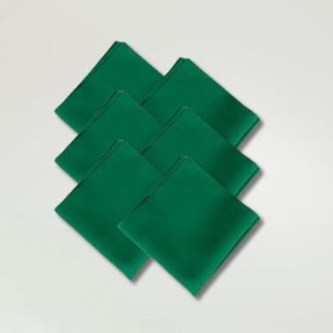 Imagem de Kit de Guardanapos Basic, 6 Peças, Tecido Oxford, 35x35cm, Mesa Posta, Decoração Elegante (Verde)
