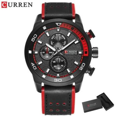Imagem de Relógio Masculino Curren 8250 À Prova D'Água Vermelho