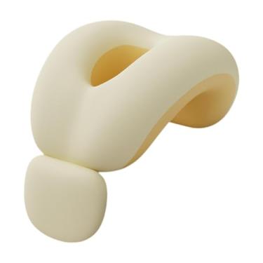 Imagem de AFXGUSD Almofada de mesa para cochilo com massagem, apoio de pescoço para viagens, encosto de cabeça para carro e escritório, Amarelo