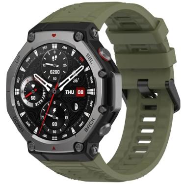 Imagem de HAOZHI Pulseira Compatível para Amazfit T-Rex 3,Bracelete Correia Cinta Alça de Substituição para Amazfit T Rex 3 (Verde Exército)