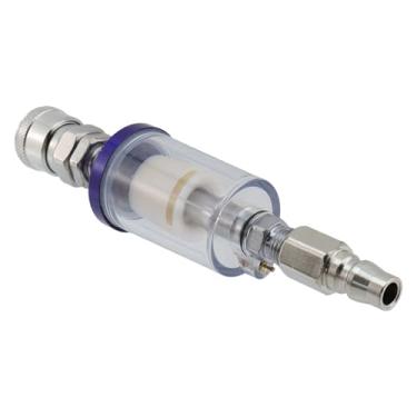 Imagem de Rannb Separador de água de óleo para linha de ar G1/10.2 cm filtro de aerógrafo separador de umidade com acoplador e plugue para compressor de ar - 2 peças