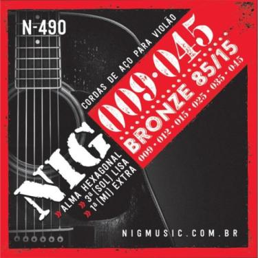 Imagem de Encordoamento Para Violão Aço .009 N490 Bronze NIG
