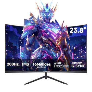 Imagem de Monitor Gamer Curvo 23.8 Polegadas 200Hz - 1ms,R1500,Full HD 1920x1080,Tecnologia AMD FreeSync e NVIDIA G-SYNC,Alto-Falantes Integrados,Suporte VESA - Ideal para Filmes e Entretenimento e Jogos